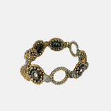 Black and Gold Circle Labradorite Bracelet