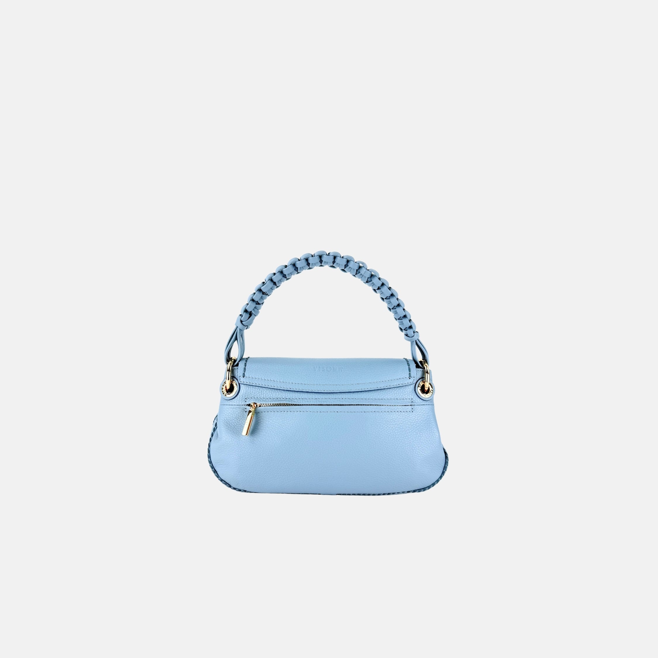 Plinio Visona Cherie Woven Top Handle Shoulder Bag in Artico - Big Bag NY
