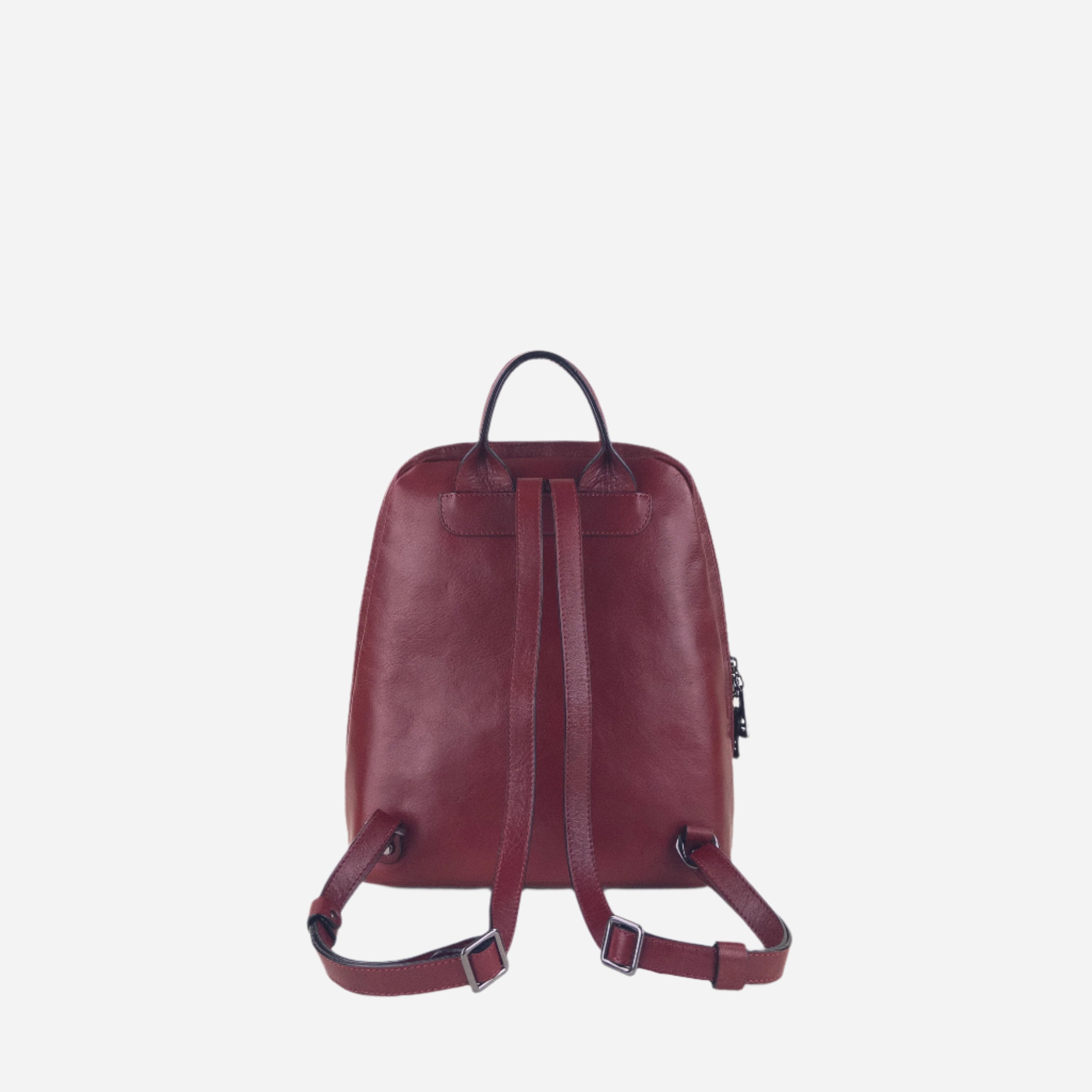 Red Marta Ponti Pocket Leather Backpack - Big Bag NY