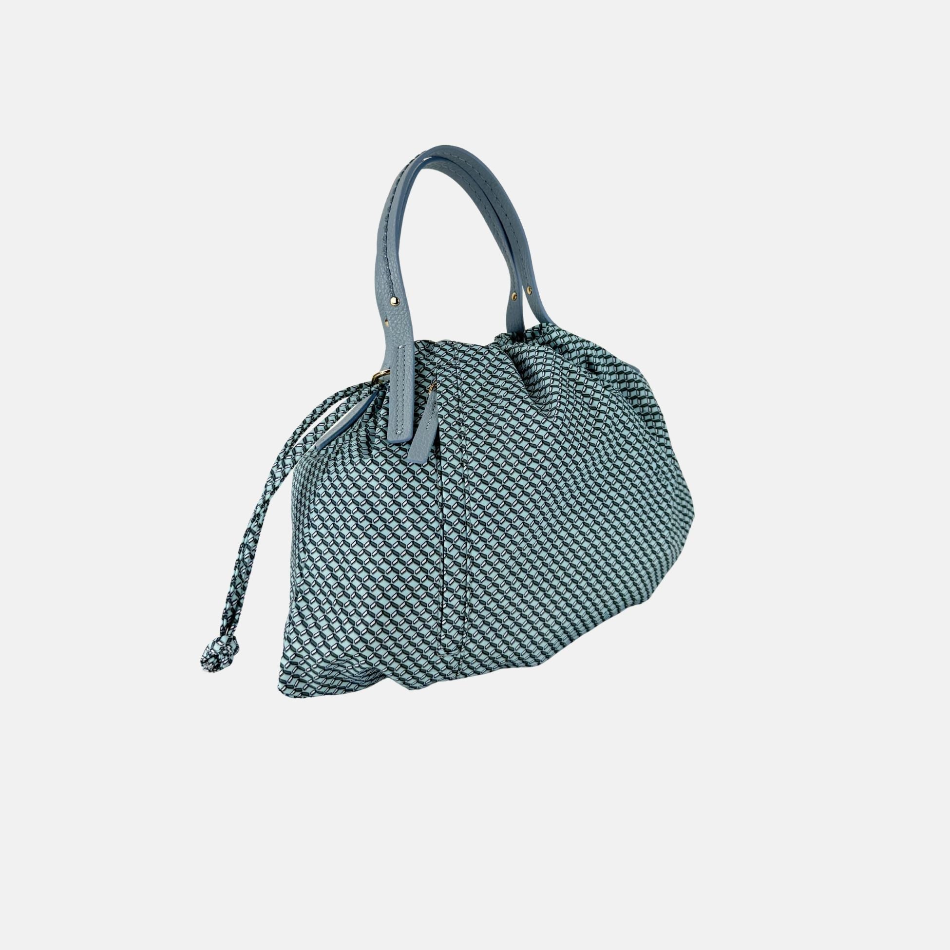 PLINIO Drawstring Tote with Crossbody Strap in Cristallo - Big Bag NY