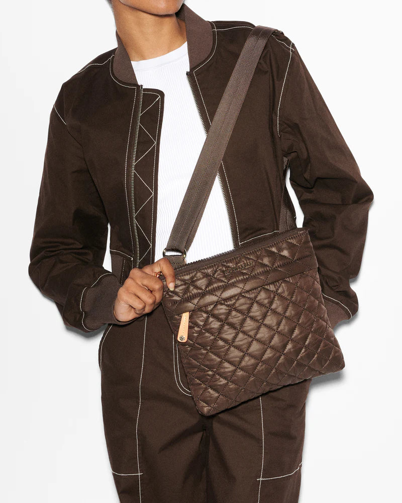 MZ Wallace Metro Flat Crossbody in Walnut - Big Bag NY