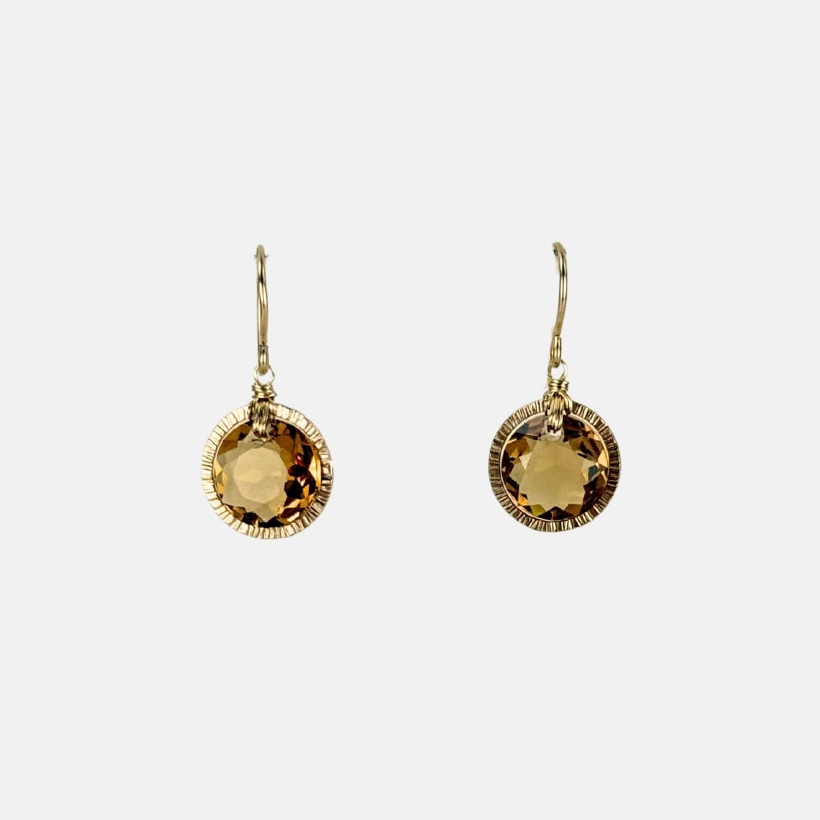Dana Kellin Citrine Circle Drop Earrings - Big Bag NY