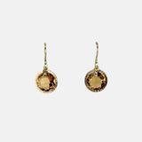 Dana Kellin Citrine Circle Drop Earrings - Big Bag NY