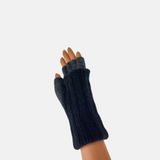 Wool Two Tone Fingerless Gloves