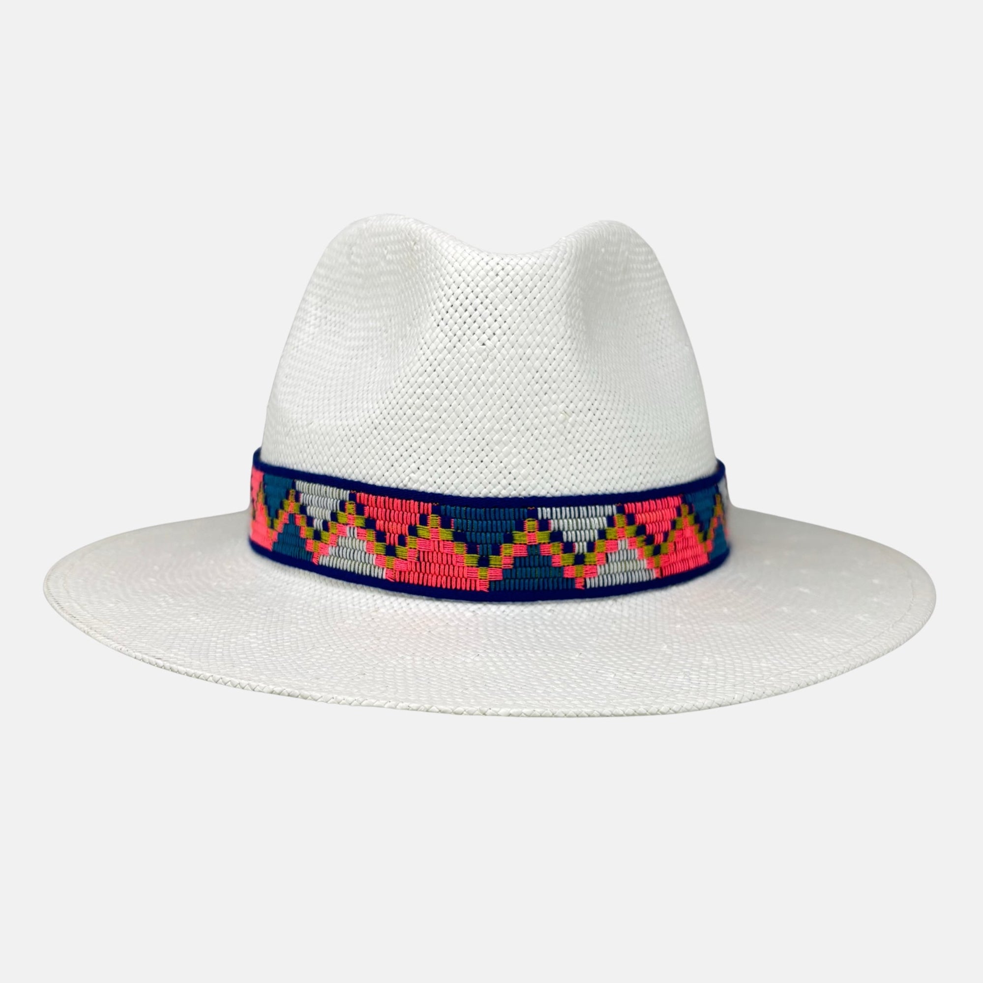 Hats & Dreams Tribal Print Ribbon Raffia Fedora - Big Bag NY