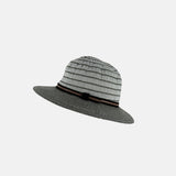 Hats and Dreams Striped Fedora with Contrast Band in Grey - Big Bag NY
