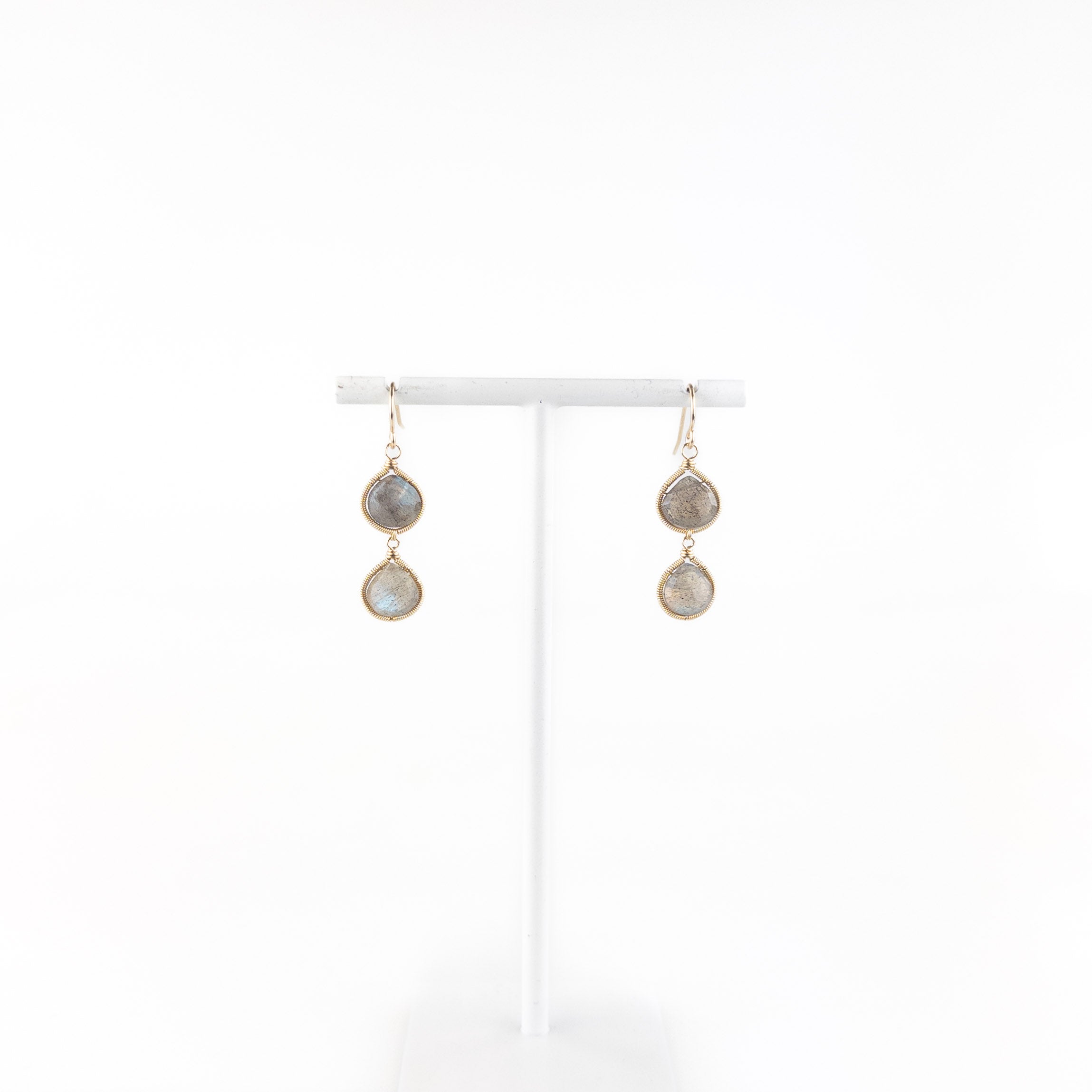 Lina's Double Teardrop Earring Labradorite - Big Bag NY