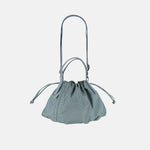 PLINIO Drawstring Tote with Crossbody Strap in Cristallo - Big Bag NY