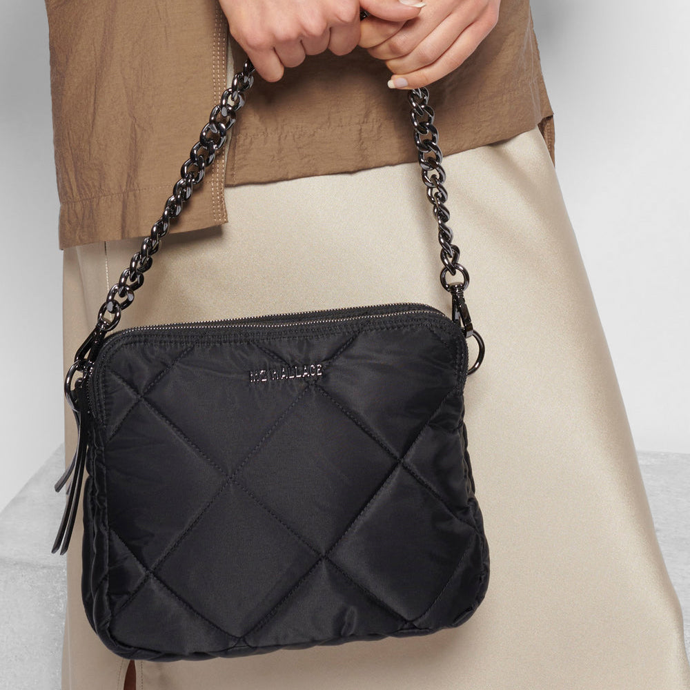 MZ Wallace Quilted Madison Crossbody in Black - Big Bag NY