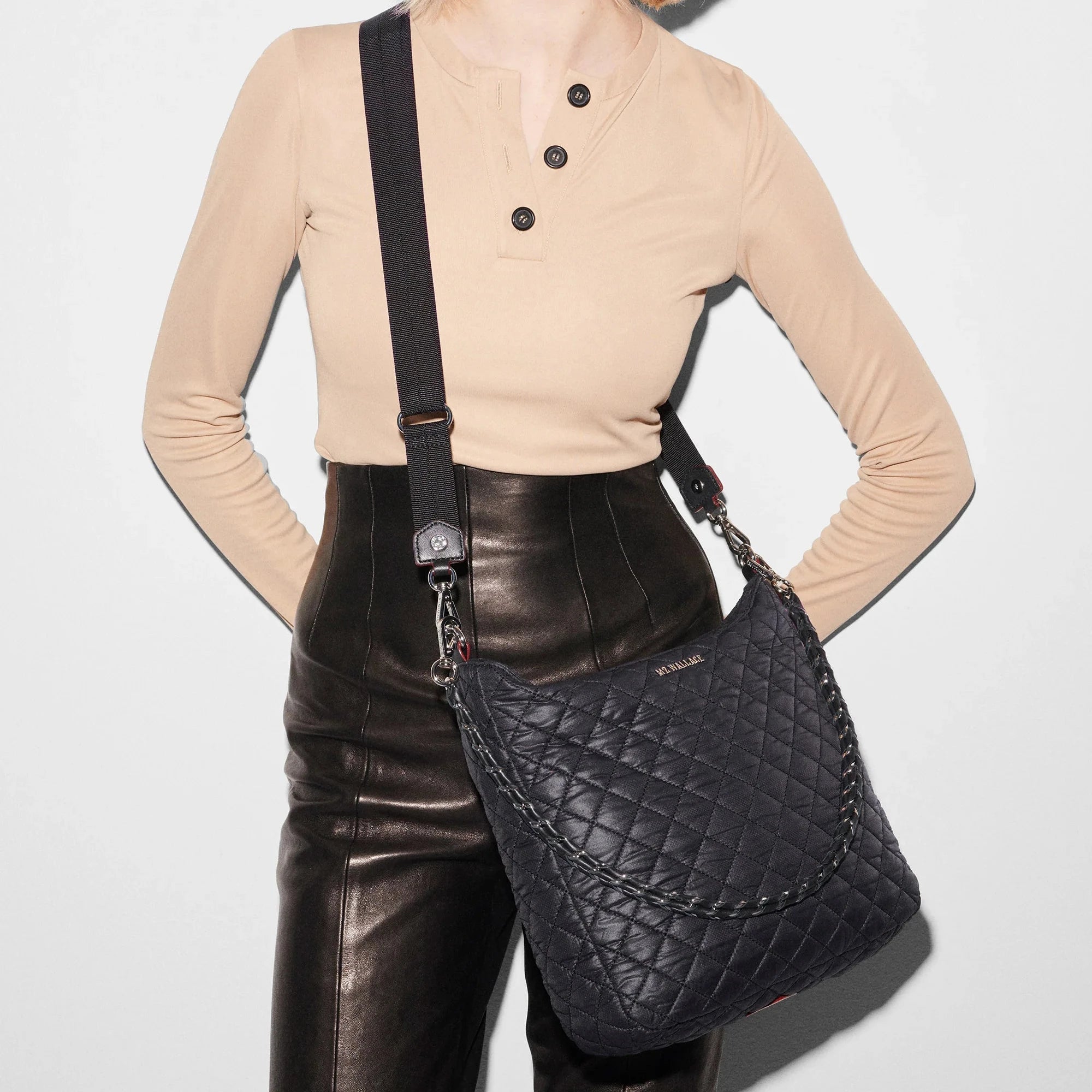 MZ WALLACE Crosby Hobo Black - Big Bag NY