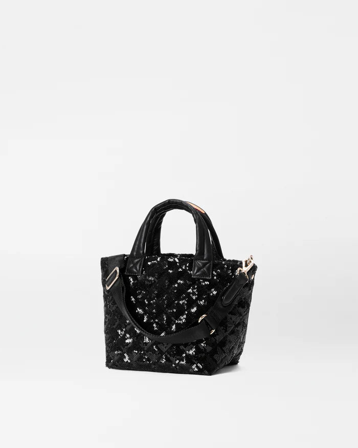 MZ Wallace Black Sequin Micro Metro Tote Deluxe - Big Bag NY