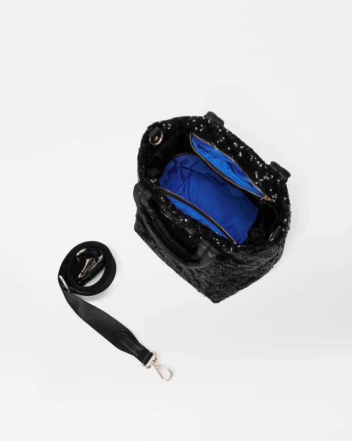 MZ Wallace Black Sequin Micro Metro Tote Deluxe - Big Bag NY