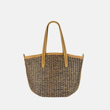 PLINIO Multicolor Weave Raffia Tote in Quercia - Big Bag NY