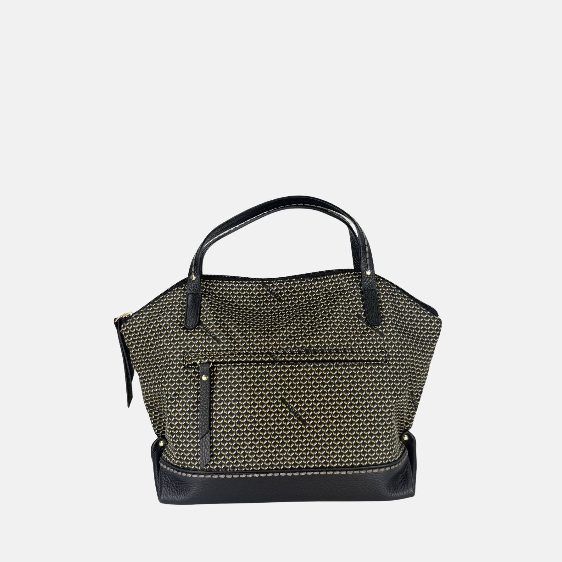 PLINIO Medium Top Handle Satchel in Black - Big Bag NY