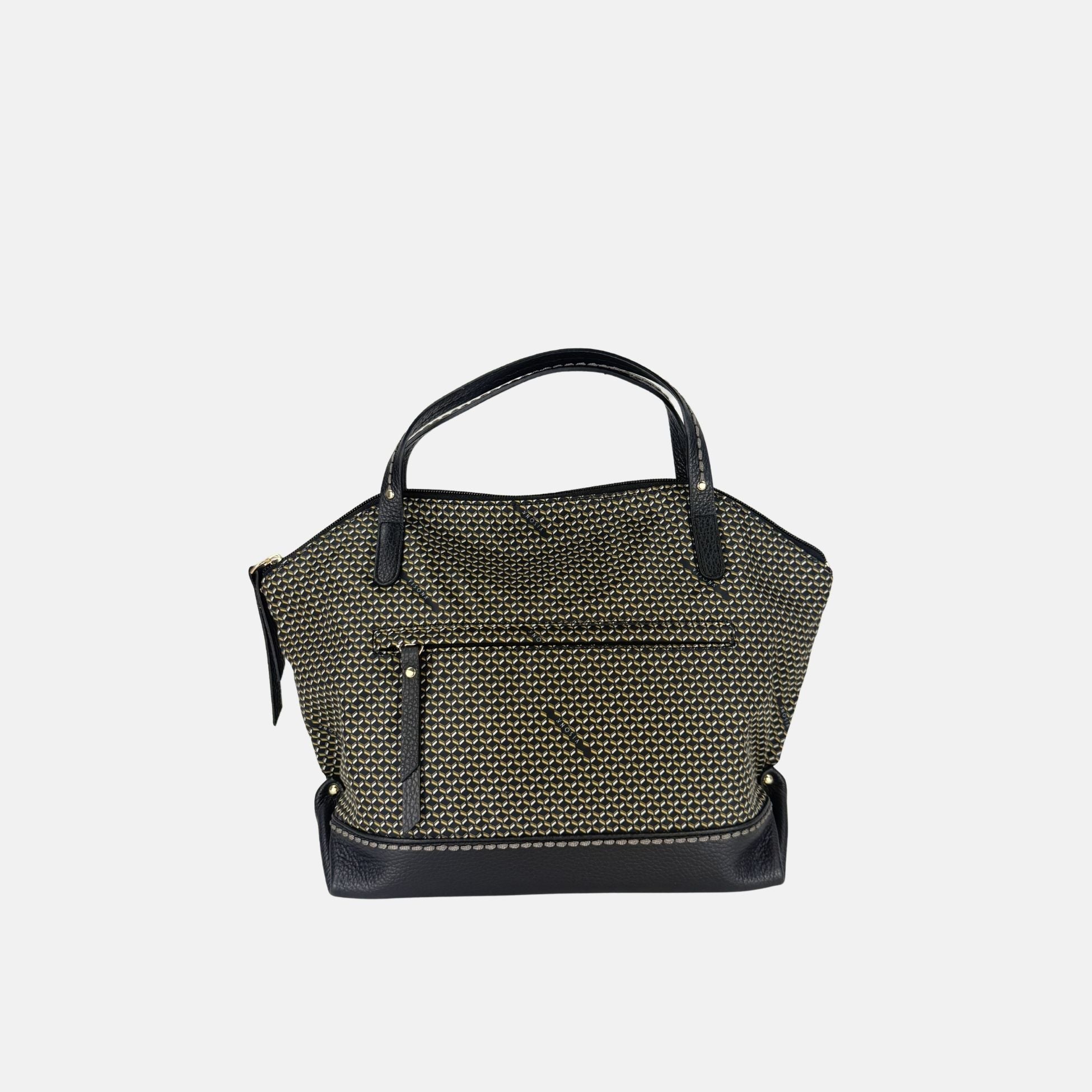 PLINIO Medium Top Handle Satchel in Black - Big Bag NY