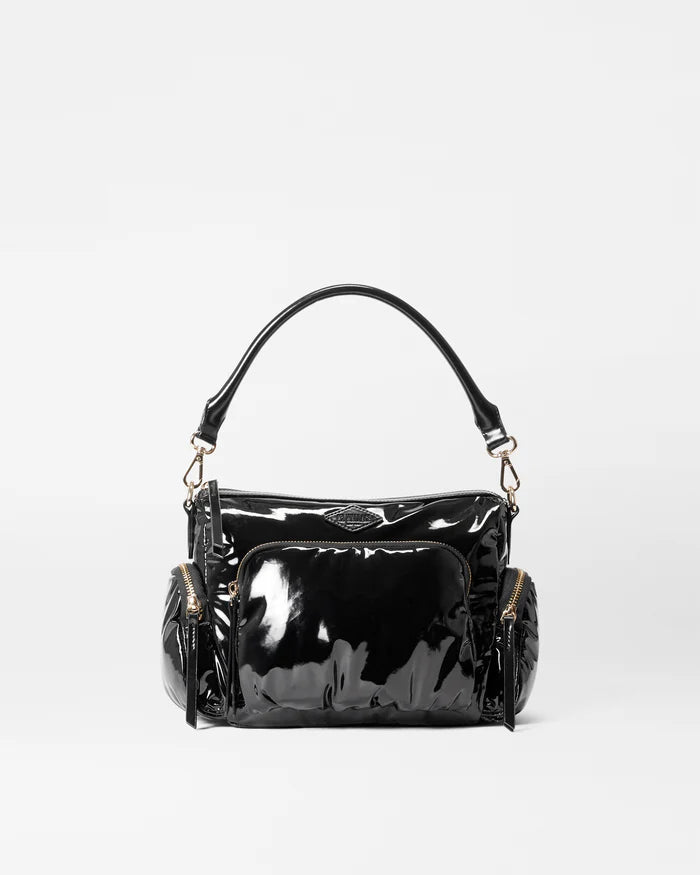 MZ Wallace Chelsea Crossbody Bag in Black Lacquer - Big Bag NY