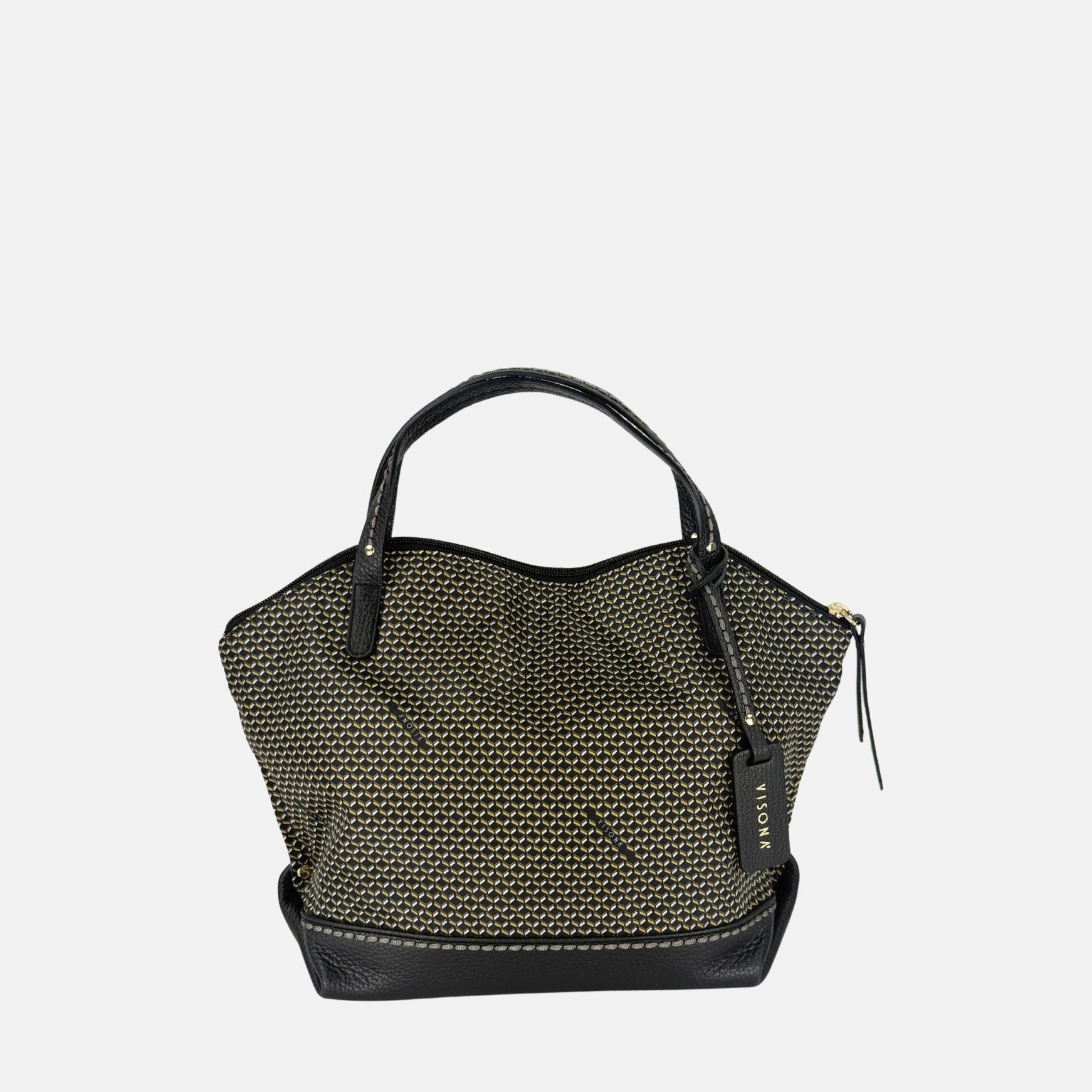 PLINIO Medium Top Handle Satchel in Black - Big Bag NY