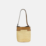 Gianni Notaro Medium Shoulder Bucket Bag with Brown Leather - Big Bag NY