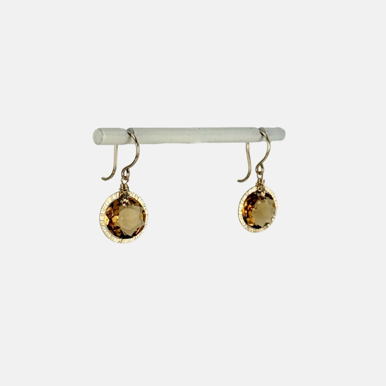 Dana Kellin Citrine Circle Drop Earrings - Big Bag NY
