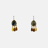 Labradorite Square Drops with Gold Tassels - Big Bag NY