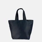 Acrylic L Bag Zipper Tote in &nbsp;Black Dots - Big Bag NY
