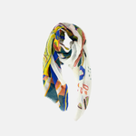 Storiatipic Amelie Embroidered Linen Scarf in White - Big Bag NY