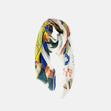 Storiatipic Amelie Embroidered Linen Scarf in White - Big Bag NY