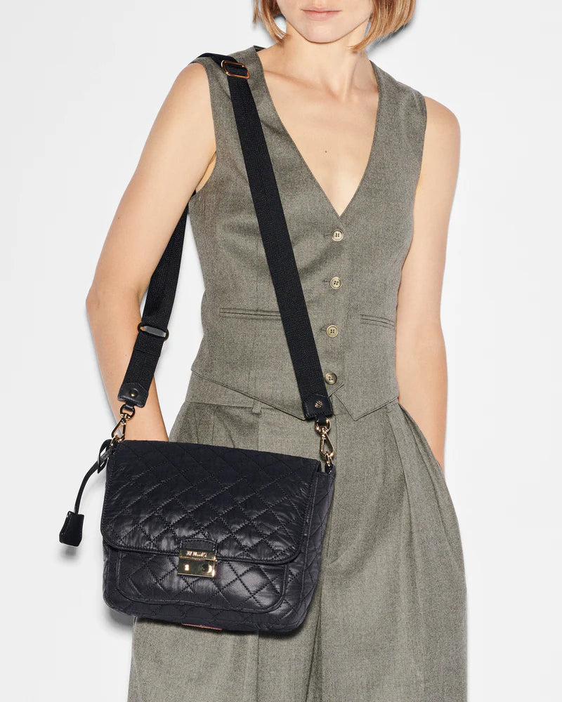 MZ Wallace Medium Crosby Lock Crossbody in Black - Big Bag NY