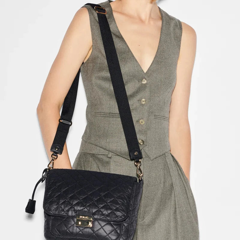 MZ Wallace Medium Crosby Lock Crossbody in Black - Big Bag NY