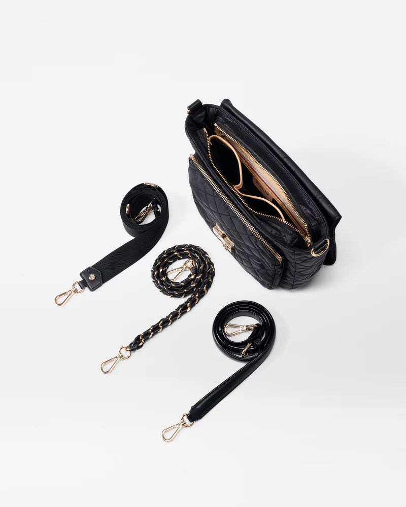 MZ Wallace Medium Crosby Lock Crossbody in Black - Big Bag NY