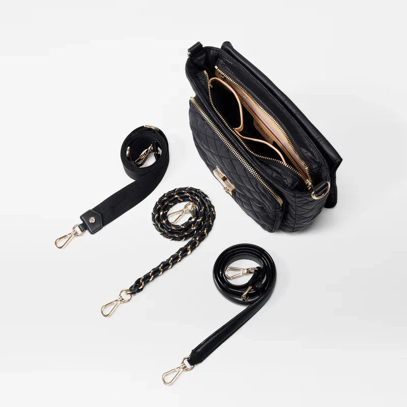 MZ Wallace Medium Crosby Lock Crossbody in Black - Big Bag NY
