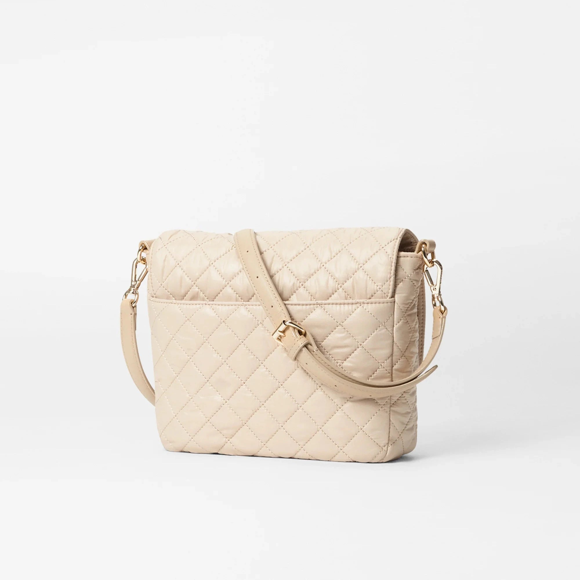 MZ Wallace Medium Crosby Lock Crossbody in Buff - Big Bag NY