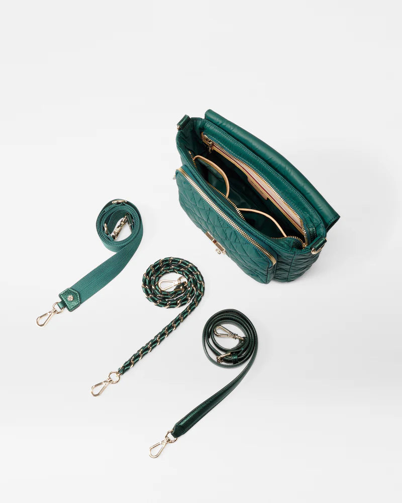 MZ Wallace Medium Crosby Lock Crossbody in Emerald - Big Bag NY