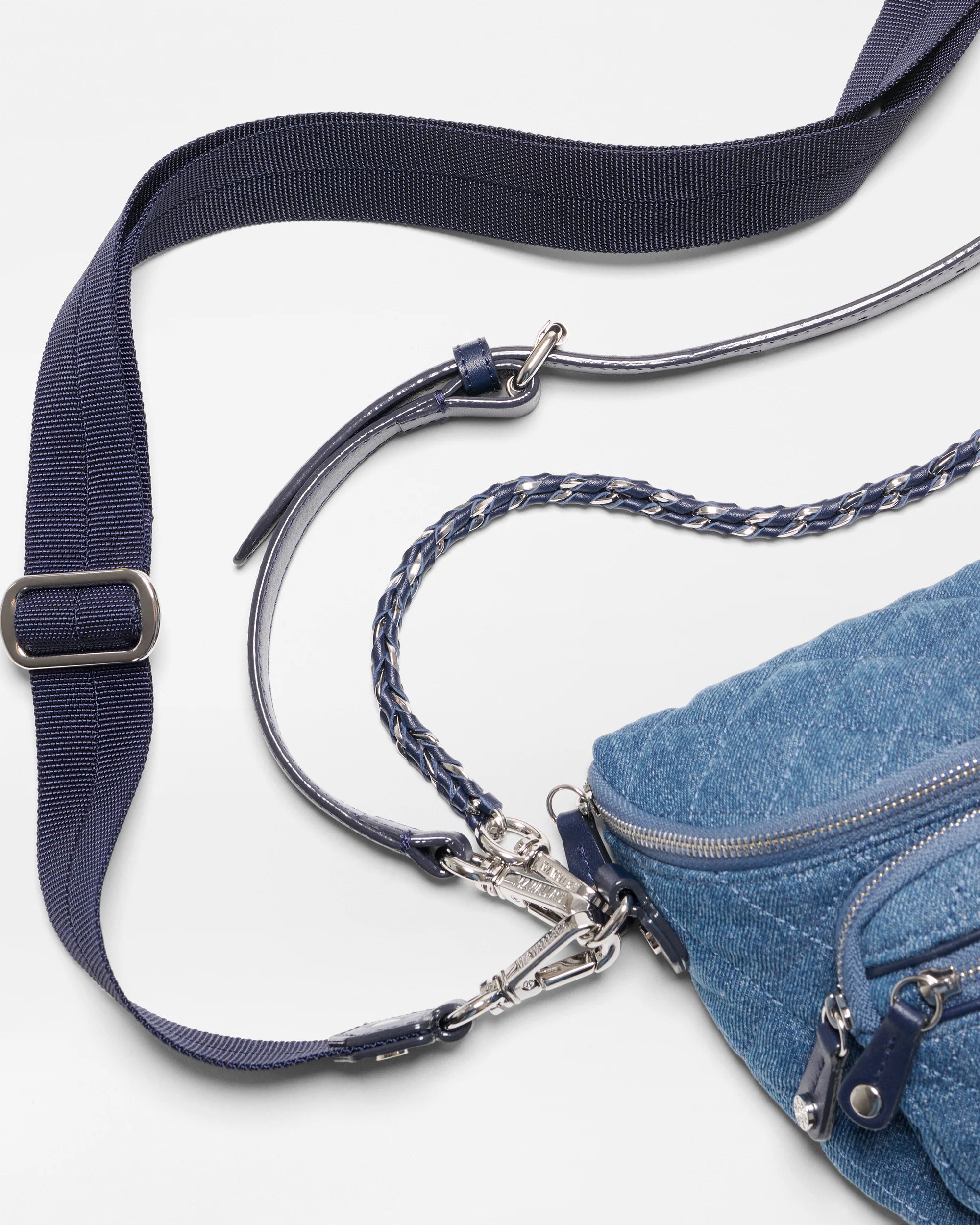 MZ Wallace Micro Crosby Crossbody Sling in True Blue Denim - Big Bag NY