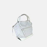 PLINIO Medium Top Handle Satchel in Greige - Big Bag NY