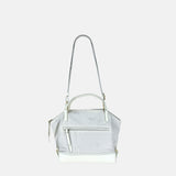 PLINIO Medium Top Handle Satchel in Greige - Big Bag NY