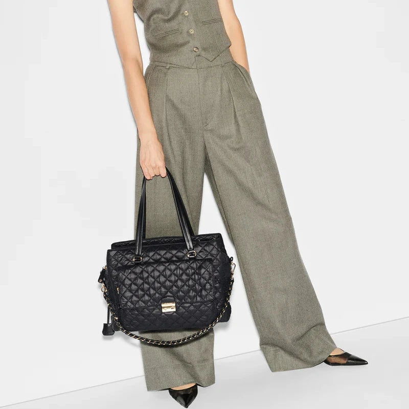 MZ Wallace Black Crosby Lock Tote - Big Bag NY