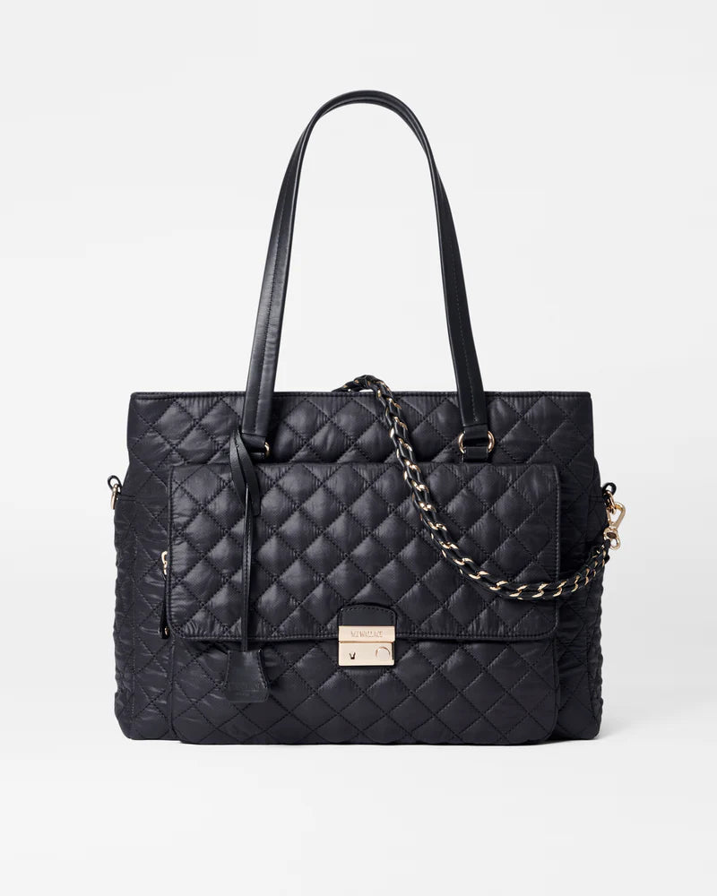 MZ Wallace Black Crosby Lock Tote - Big Bag NY