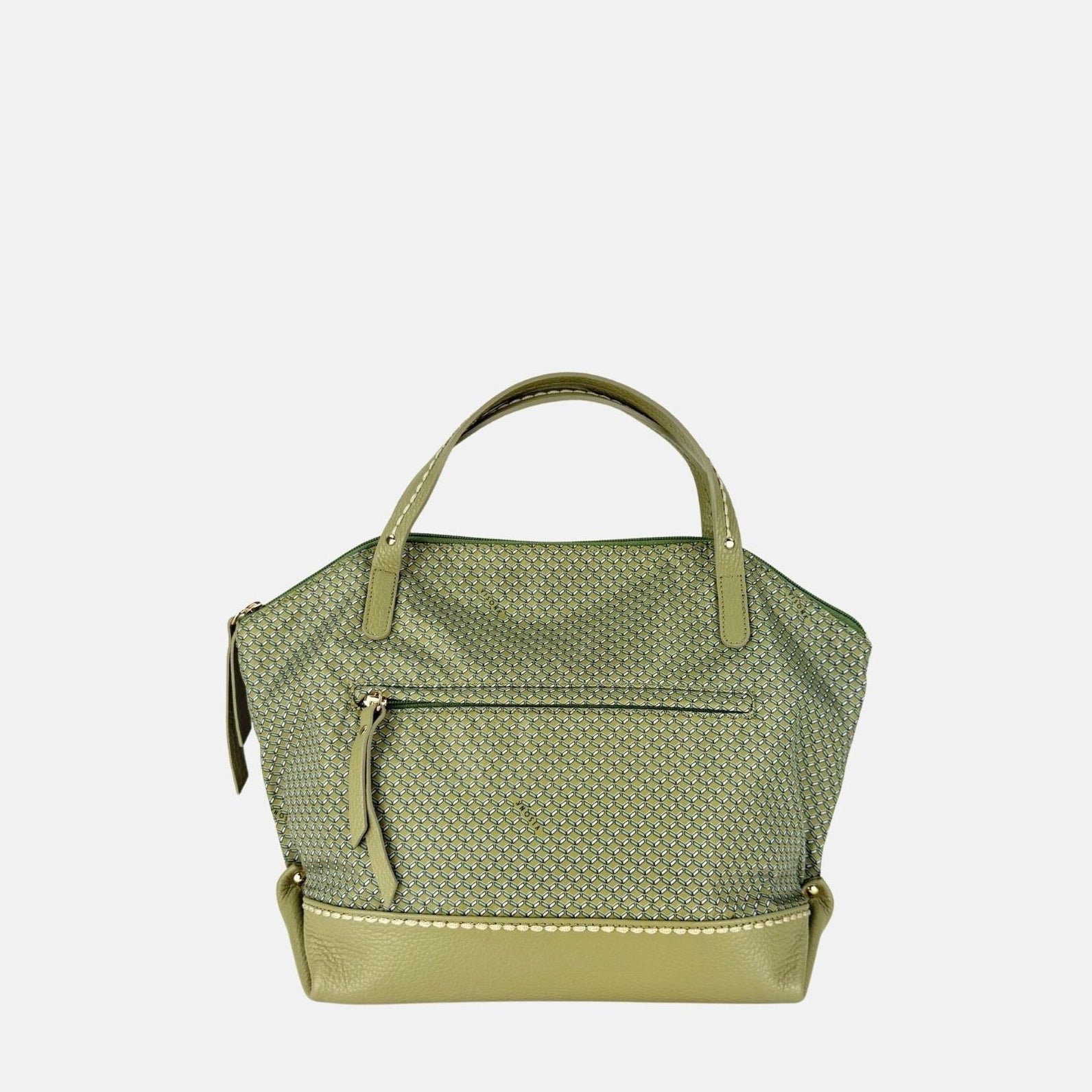 PLINIO Medium Top Handle Satchel in Vert - Big Bag NY