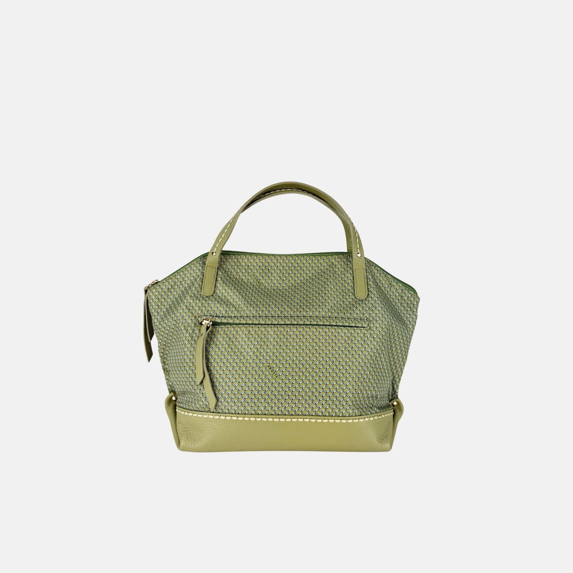 PLINIO Medium Top Handle Satchel in Vert - Big Bag NY