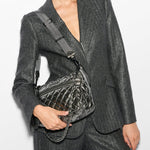 MZ Wallace Crosby ELLA Crossbody in Pewter Metallic - Big Bag NY