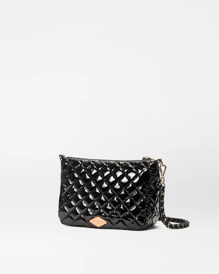 MZ Wallace Crosby ELLA Crossbody in Black Lacquer - Big Bag NY