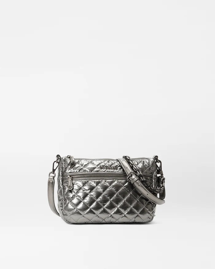 MZ Wallace Crosby ELLA Crossbody in Pewter Metallic - Big Bag NY