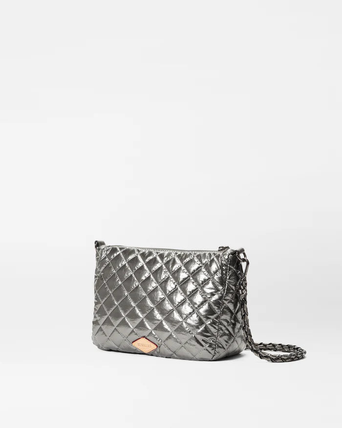 MZ Wallace Crosby ELLA Crossbody in Pewter Metallic - Big Bag NY