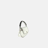 Plinio Visona Cherie Woven Top Handle Shoulder Bag in White - Big Bag NY