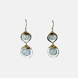Dana Kellin Aqua Quartz Mixed Metal Drop Earrings - Big Bag NY