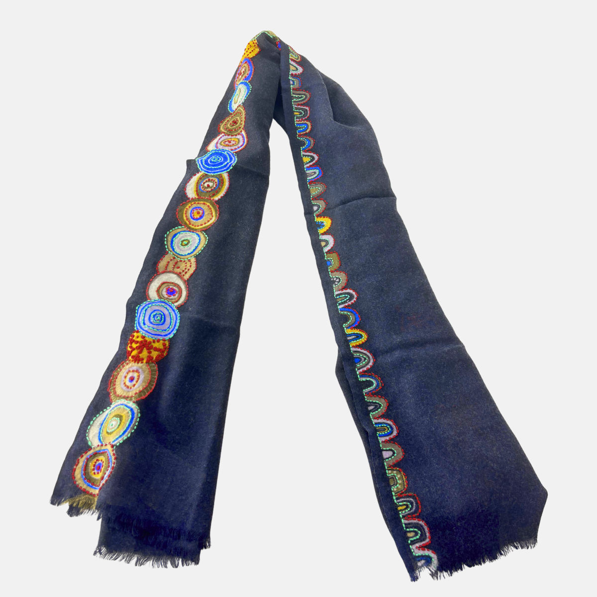 Storiatipic Angie Wool Scarf in Marine - Big Bag NY
