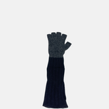 Wool Two Tone Fingerless Gloves