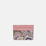 Riccardo Luci Marble Leather Credit Card Holder Mauve Mix - Big Bag NY