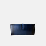 Biagini Hand Painted Buckle Flap Clutch Wallet in Captain Blue - Big Bag NY